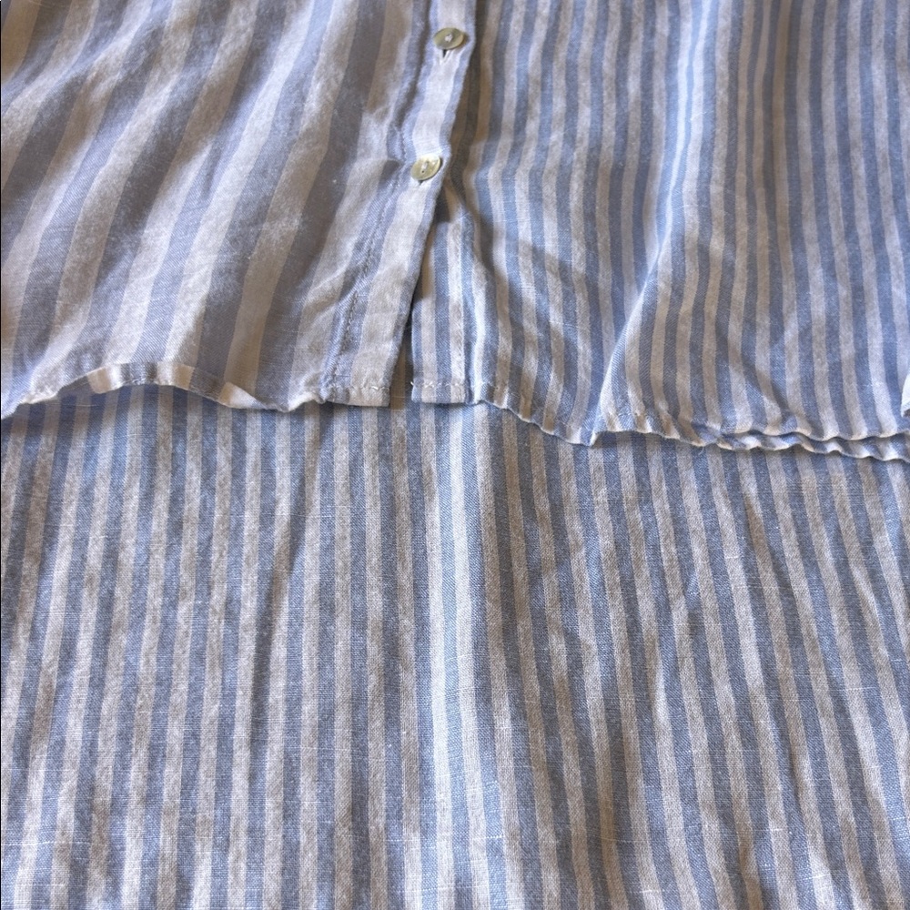 Nicole Miller Blue and White Striped Blouse - Picture 5 of 12